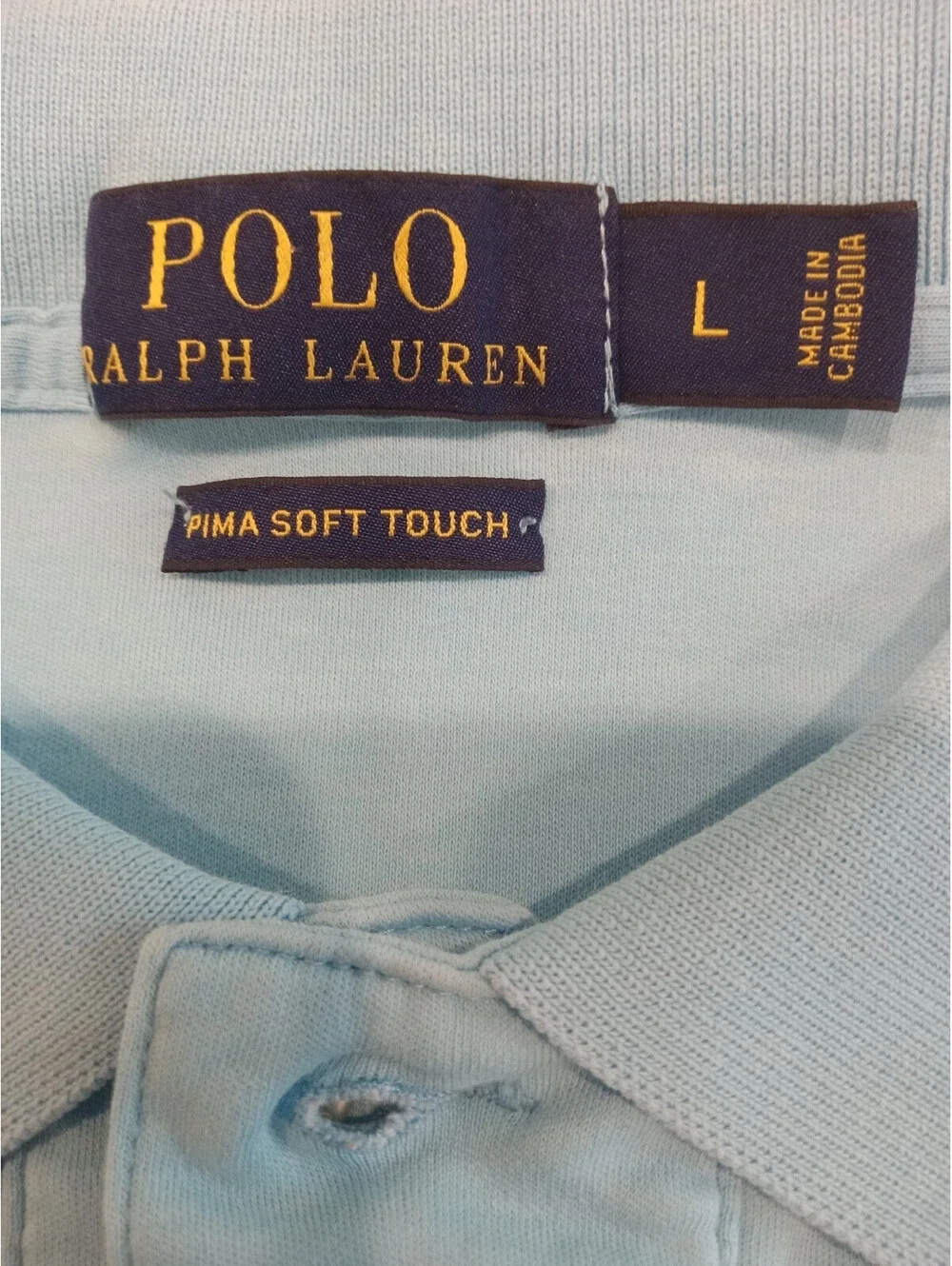 Polo Ralph Lauren Shirt Mens Large Light Blue Pima Soft Touch Colored Pony L